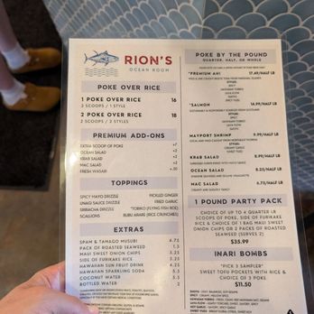 Rion's Ocean Room - Menu 11/2025 - Poke Near Me - Orlando, Florida Rion's Ocean Room - Menu 11/2025 - Poke Near Me - Orlando, Florida