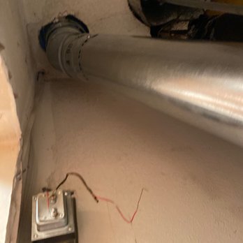 Cantos Plumbing, Heating and Air Conditioning - New 4" vent line going thru attic and roof. - Heating & Air Conditioning/HVAC Near Me - Calimesa, California