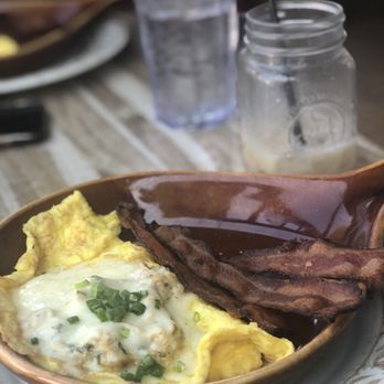 Another Broken Egg Cafe - The Floridian Omelette with side of bacon and oh so good cold brew with coconut milk! Pure happiness on a plate! - Cafes Near Me - Memphis, Tennessee Another Broken Egg Cafe - The Floridian Omelette with side of bacon and oh so good cold brew with coconut milk! Pure happiness on a plate! - Cafes Near Me - Memphis, Tennessee
