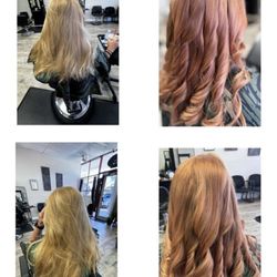 Tony's Salon - Make over  for   Fall   :   From  blond  to rose gold  / copper    
Done  by  Annie   Owner