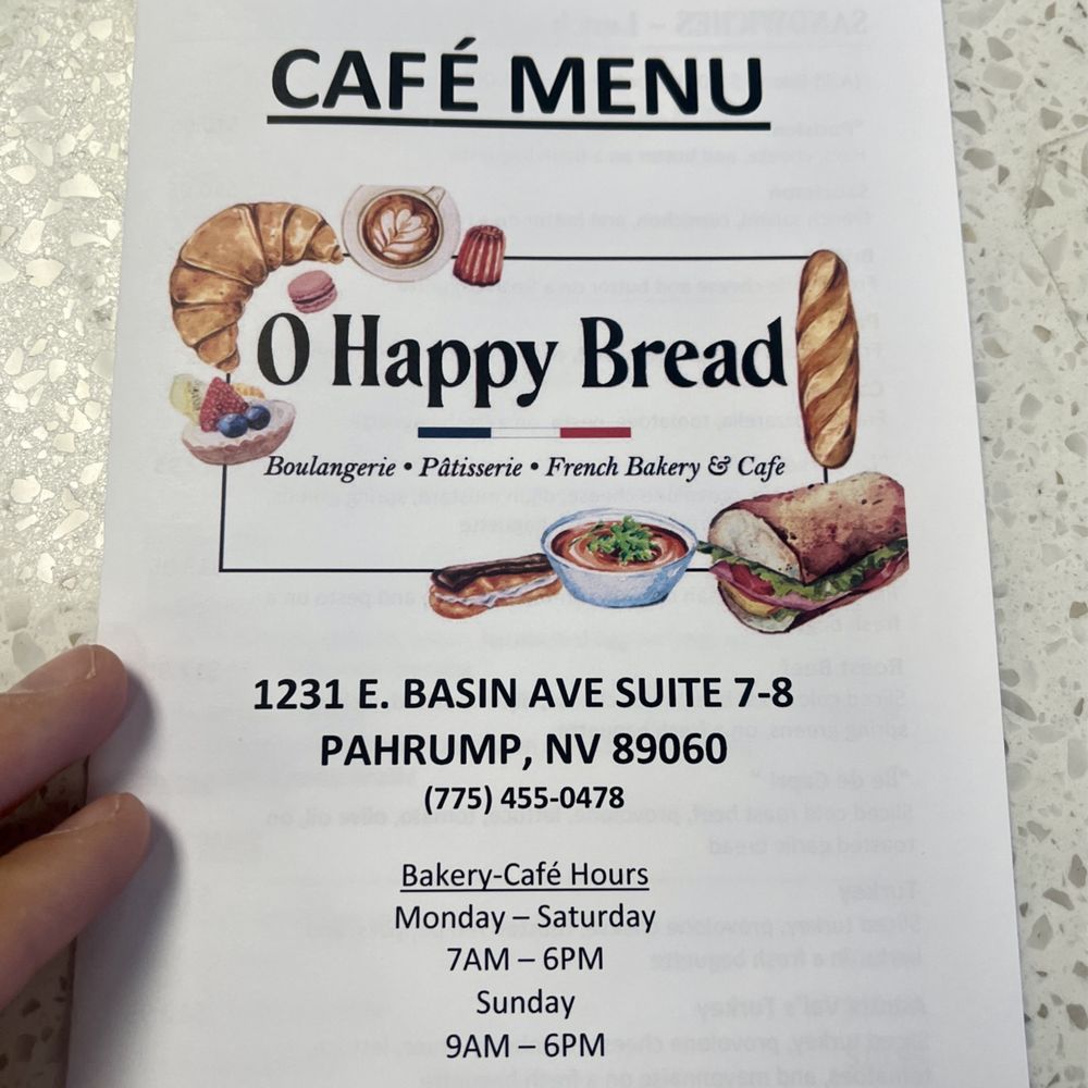 O Happy Bread - Menu - Bakeries Near Me - Pahrump, Nevada O Happy Bread - Menu - Bakeries Near Me - Pahrump, Nevada