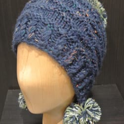 Marshmallow Monkey Design - Custom seasonal designer navy toque.