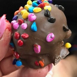 Chocolate ball stuffed with cookie dough