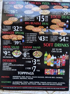 Menu photo 8 University Pizza Shop La Mesa, CA