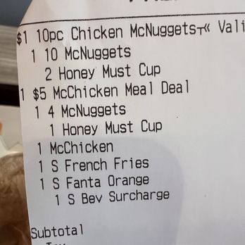 McDonald's - Receipt - Burgers Near Me - Los Angeles, California McDonald's - Receipt - Burgers Near Me - Los Angeles, California
