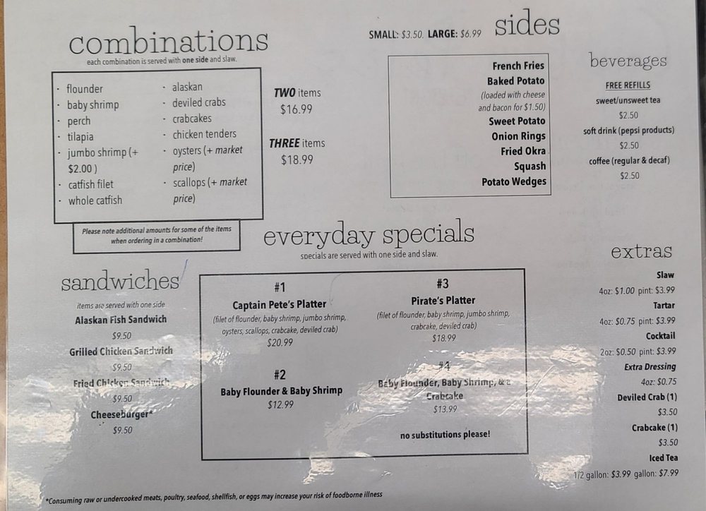 CAPT’N PETE’S 5 Island Ford Rd, Maiden, North Carolina Seafood