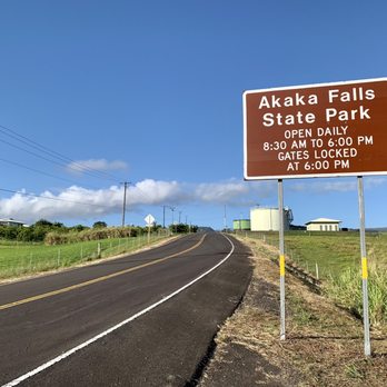 Akaka Falls State Park - The road sign for Akaka Falls. - Parks Near Me - Honomu, Hawaii