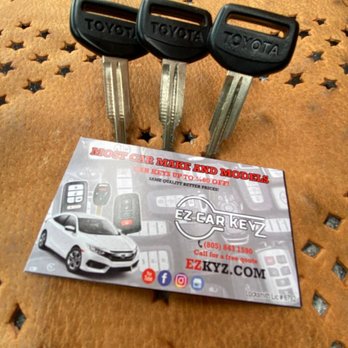 EZ Car Keyz - Photo of an original Toyota key beside its precise duplicate, highlighting the accuracy and quality of the key duplication service. - Keys & Locksmiths Near Me - Oxnard, California
