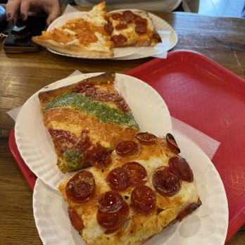 Krispy Pizza - Trio Slice and Hot Honey Roni Slice - Pizza Near Me - Old Bridge, New Jersey