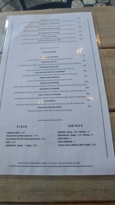 Menu photo 3 Avenida Peru Chicago, IL