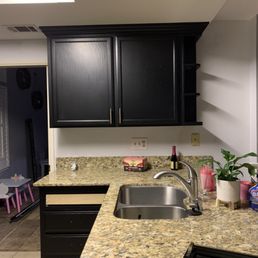 Almost finished product. Custom shelves added to edge of cabinet. Almost finished product. Custom shelves added to edge of cabinet.