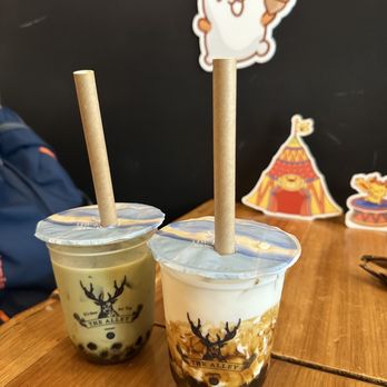 The Alley - two cups of bubble tea and a sticker - Bubble Tea Near Me - Vancouver, British Columbia The Alley - two cups of bubble tea and a sticker - Bubble Tea Near Me - Vancouver, British Columbia