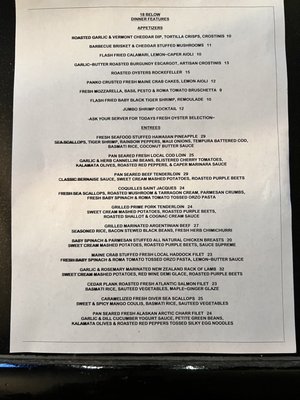 Menu photo 2 18 below Waterville, ME