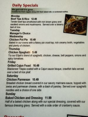 Menu photo 1 Elijah's Cafe Woodville, TX Menu photo 1 Elijah's Cafe Woodville, TX