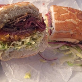 The Don's Deli - The Slammer (Pastrami, Roast Beef, Salami, Cheddar, w/BBQ Mustard, Mayo, Shredded Lettuce, Tomato, Red Onions, $8.29)- 2/5 stars - Delis Near Me - Sunnyvale, California