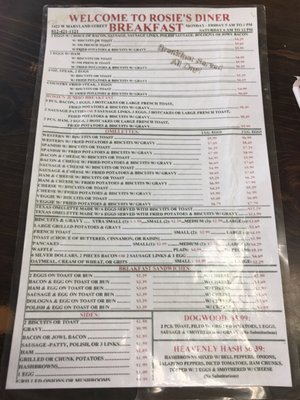 Menu photo 2 Rosie's Diner Evansville, IN Menu photo 2 Rosie's Diner Evansville, IN