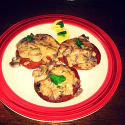 Potato pancakes with mushroom sauce! :)