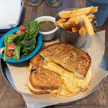 Rado Market - Grilled Cheese w/ gumbo Fries were delicious! SIDE SALAD was also pretty good - Salad Near Me - Houston, Texas