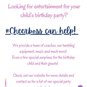 Cheerboss - Check out our birthday party packages at cheerboss1.com! - Cheerleading Near Me - Ambler, Pennsylvania