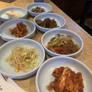 Photo of Mo Ran Gak Restaurant - Garden Grove, CA, United States. The yummy banchan (side dishes)