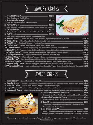 Menu photo 2 Crepe Bistro Charlotte, NC
