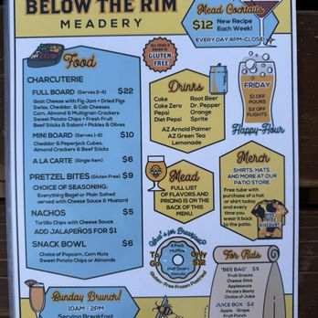 Below the Rim Meadery - Menu - Wineries Near Me
