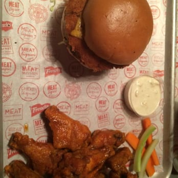 MEATliquor N1 - Bacon and cheese burger with wings. They shred the bacon and fuse it with the cheese; sounds weird but it tastes amazing! - Burgers Near Me - London, XGL