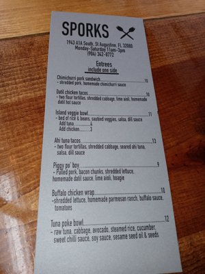 Menu photo 2 Sporks St. Augustine, FL