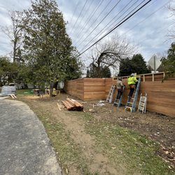 JK Gardening Lawn & Garden Care - Progress on camaru wood fence.