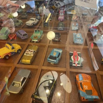 Lamplight Lounge - Our tabletop with toy cars from the Cars films - New American Near Me - Anaheim, California