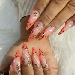 Tiffany's Beauty Lounge - Acrylic fill with nail designs