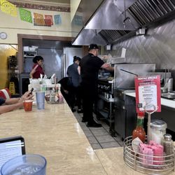 View of kitchen from counter