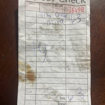 Blue Bayou Cafe - Receipt - Tex-Mex Near Me - Houston, Texas