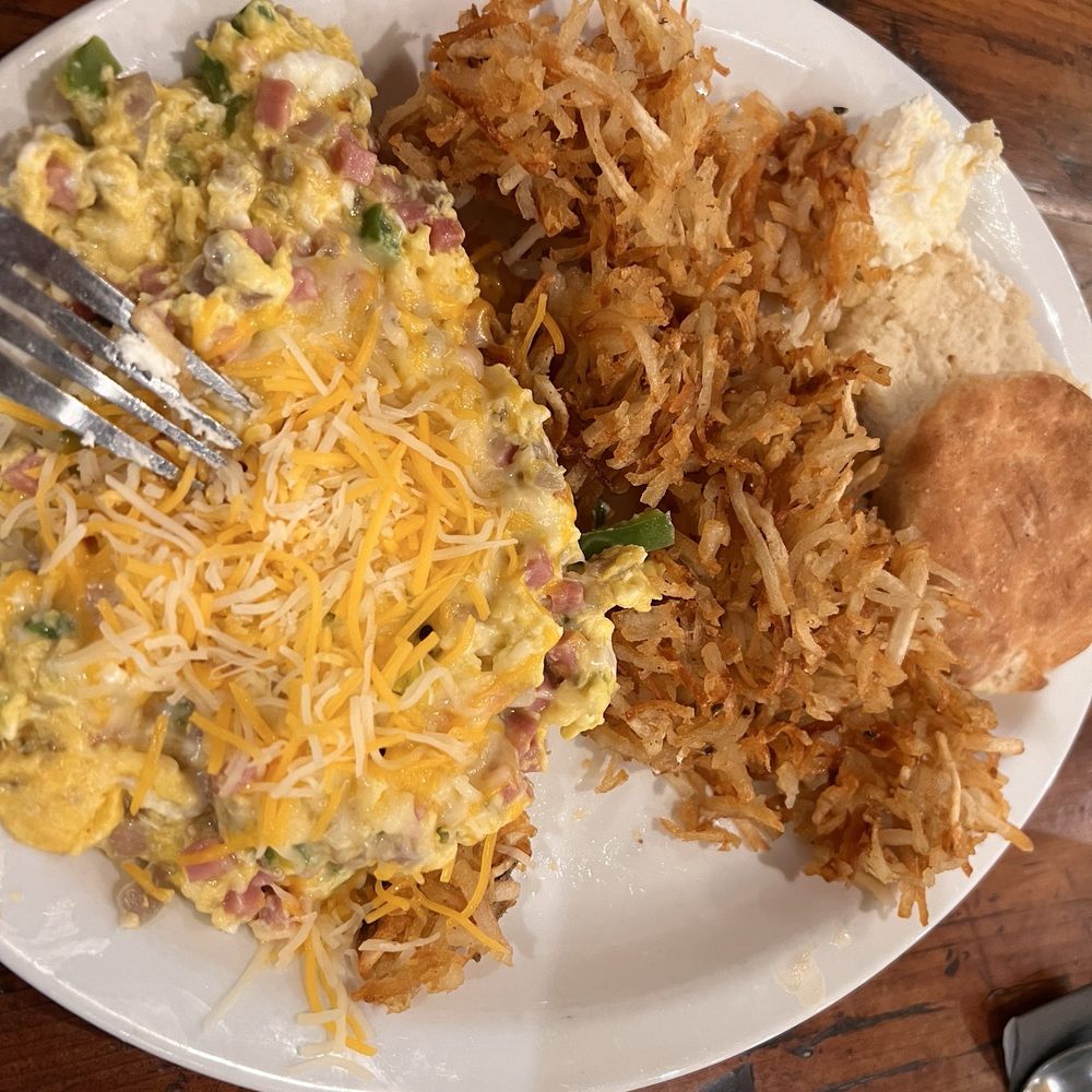 Denver scramble with biscuit