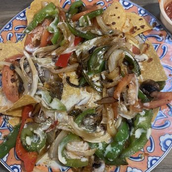 El Azteca - Vegetarian Nachos are the BEST I've ever had. I couldn't stop eating this even when the meal came. - Mexican Near Me - Dover, Delaware