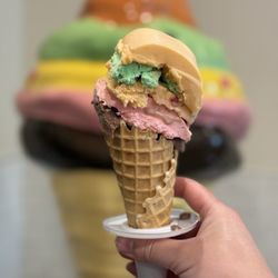 Rainbow Cone Ice Cream