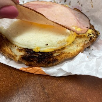 Dunkin' - $4 for this ham egg and cheese croissant. Only one slice of thin ham - Donuts Near Me - Kernersville, North Carolina Dunkin' - $4 for this ham egg and cheese croissant. Only one slice of thin ham - Donuts Near Me - Kernersville, North Carolina