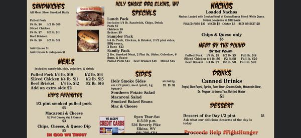Menu photo 8 Smoked BBQ Elkins Elkins, WV