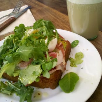 Farm : Table - brioche with proscuitto, arugula, fava been puree - Coffee & Tea Near Me - San Francisco, California Farm : Table - brioche with proscuitto, arugula, fava been puree - Coffee & Tea Near Me - San Francisco, California