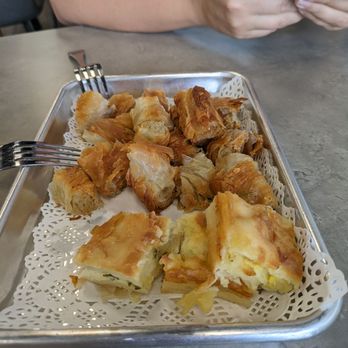 Blue Amphora - Savory pastries, cut for easy eating - Desserts Near Me - Orlando, Florida Blue Amphora - Savory pastries, cut for easy eating - Desserts Near Me - Orlando, Florida