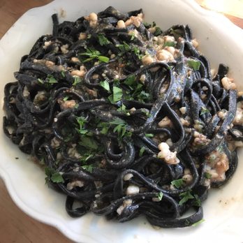 The Daily Catch - Squid ink pasta with ground squid appetizer portion (Aglio Olio) - Italian Near Me - Boston, Massachusetts