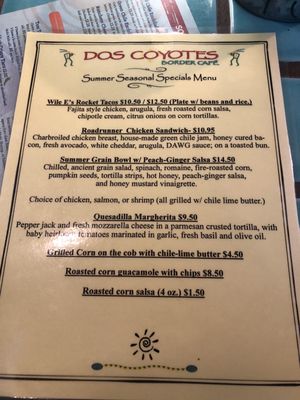 Menu photo 8 Dos Coyotes Border Cafe Folsom, CA Menu photo 8 Dos Coyotes Border Cafe Folsom, CA