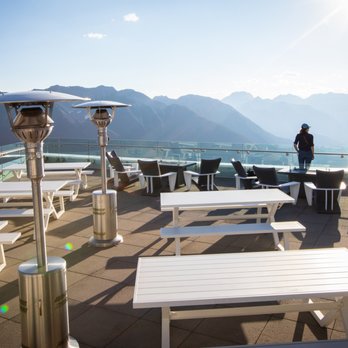 Peak Patio - the view of the mountains from the top of the mountain - American Near Me - Banff, Alberta Peak Patio - the view of the mountains from the top of the mountain - American Near Me - Banff, Alberta