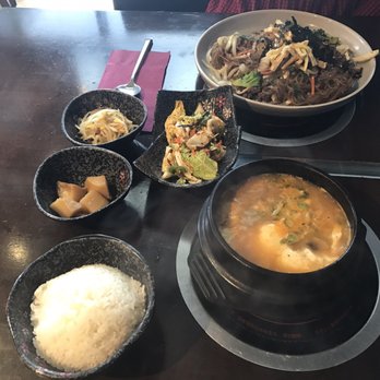 Sooda Korean BBQ - Japchae ($14.95) and soondubu soup ($12.95) - Korean Near Me - Burnaby, British Columbia Sooda Korean BBQ - Japchae ($14.95) and soondubu soup ($12.95) - Korean Near Me - Burnaby, British Columbia