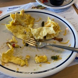 What remained from my Spicy poblano omelette. What remained from my Spicy poblano omelette.