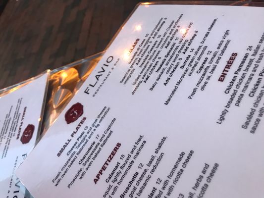 Menu photo 2 Flavio Restaurant DC Washington, DC, DC