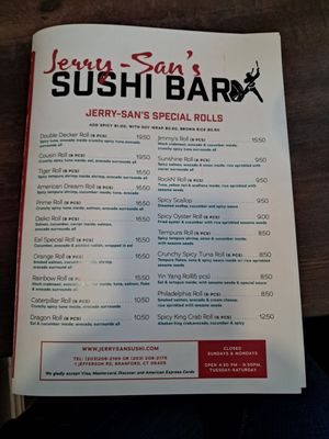 Menu photo 2 Jerry-San's Sushi Bar Branford, CT