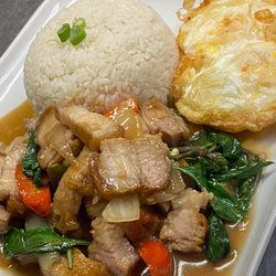 Thai Garden - Stir fried basil crispy pork