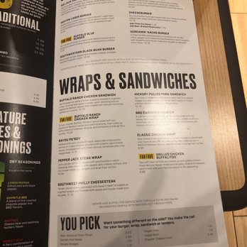 Buffalo Wild Wings - Burger and wrap menu - Sports Bars Near Me - Linden, New Jersey