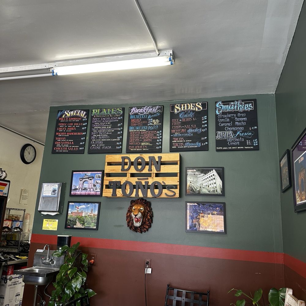 Don Toños Restaurant - Menu wall - Mexican Near Me - Los Angeles, California Don Toños Restaurant - Menu wall - Mexican Near Me - Los Angeles, California